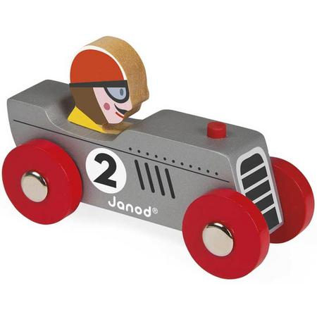 Janod Story Racing - retromotor (blauw en zilver)