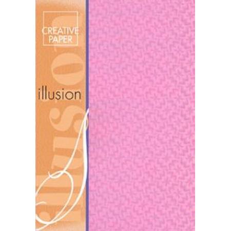 Jeje - Illusion paper baby roze - 4 vellen - 215 grams - holografisch hobbypapier - a4 illusie papier pink