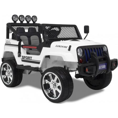 Jeep Monster - Elektrische Kinderauto - Accu Auto - Sterke Accu - Afstandbediening - Wit