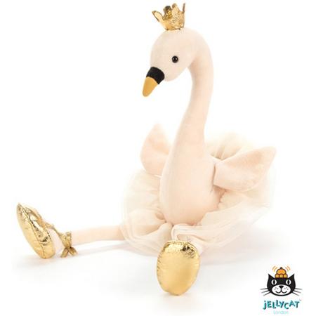 Jellycat dansende zwaan knuffel 34cm (Fancy Swan)