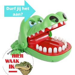 Jespro - Krokodil met kiespijn -  Kleine cadeautjes tot 5 euro - Krokodil spel - Krokodil - Bijtende krokodil - Speelgoed