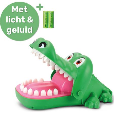 Jespro - Krokodil met kiespijn - Met licht en geluid - Batterijen meegeleverd - Krokodil spel - Krokodil - Bijtende krokodil