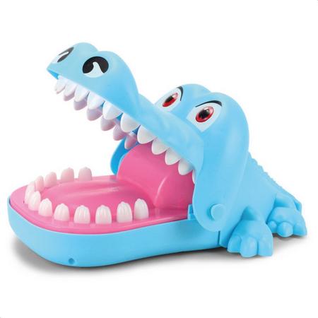 Krokodil met kiespijn - Blauw - Met licht en geluid - Incl. batterijen - Krokodil spel - Bijtende krokodil