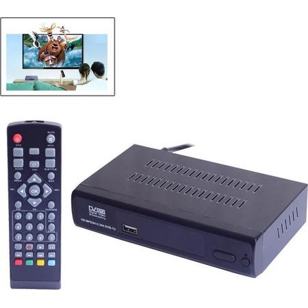 H.264 MPEG-4 HD 1080P DVB-T2 Mini Terrestrial Digital TV Receiver, ondersteunt USB / HDMI / 3D