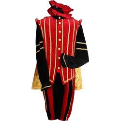 Hoofdpiet kostuum fluweel Marbella kleur rood-zwart maat M