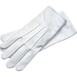 Luxe professionele Sinterklaas handschoenen wit met ribbels maat L