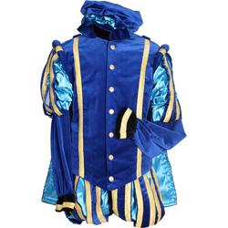 Pieten kostuum fluweel Malaga kleur blauw-turquoise maat XXL