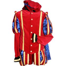 Pieten kostuum fluweel Malaga kleur rood-blauw maat XL