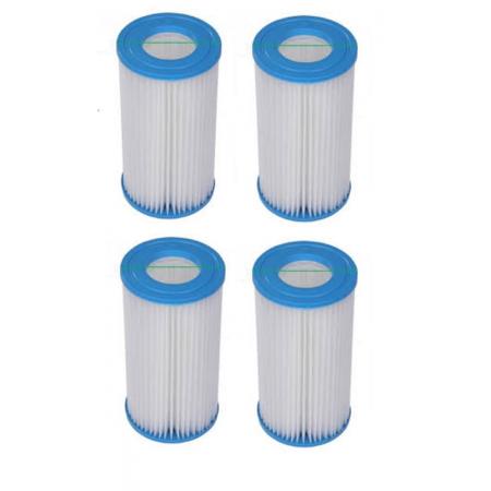 Zwembad filters - 20cm x ø10.5cm - set van 4 stuks - type 3 pomp - tot 5678 liter per uur