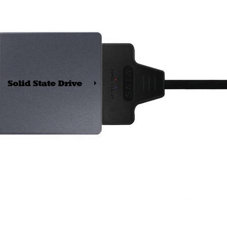 JoVaHo - SATA III 2.5 INCH 22 Pin Kabel Harde Schijf naar USB 3.0 kabel met licht voor laptop, SSD en kleinere schijven. (Geen 3.5 inch)