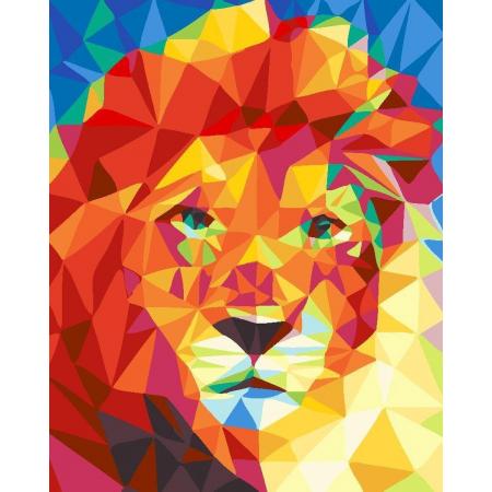 Joeni® - Schilderen op nummer - 40x50cm - Luxury Edition - Geometrische Leeuw