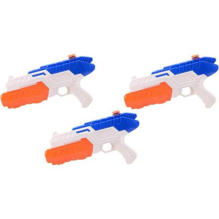 3x Waterpistool/waterpistolen wit/blauw 32 cm