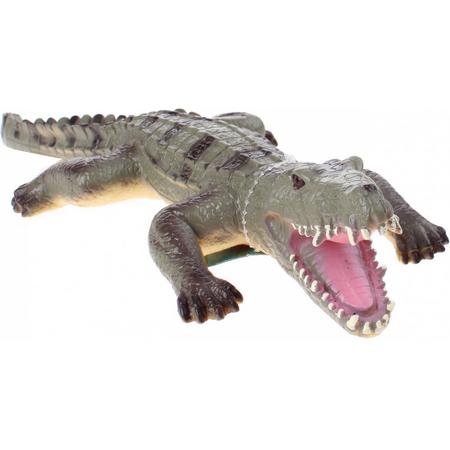 Johntoy Krokodil Animal World 37 Cm Grijs/groen