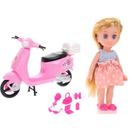Johntoy Pop Lily Dolls Mijn Mooie Scooter 15cm 10-delig Blond Roze