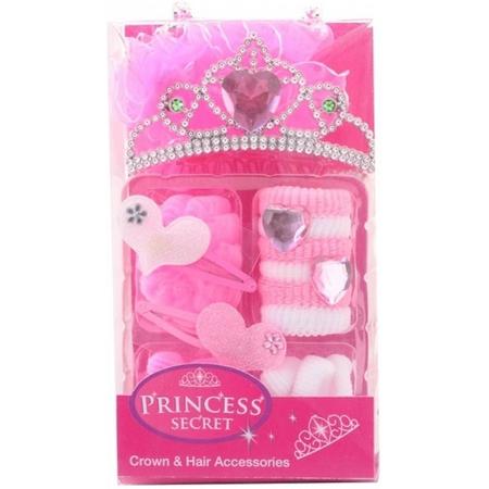 Johntoy Prinsessen Kroon En Haar Accessoires Wit/roze
