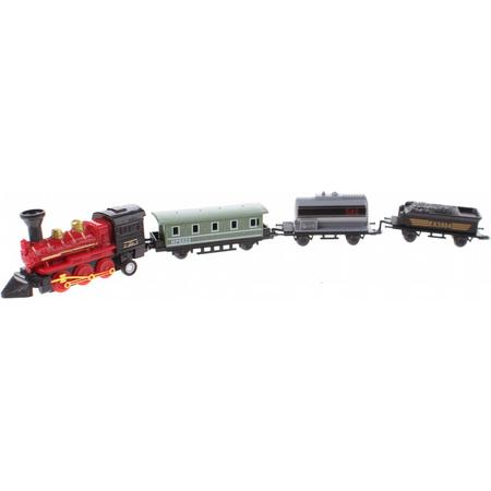 Johntoy Speelgoedtrein Met Drie Wagons 7,5 Cm Rood