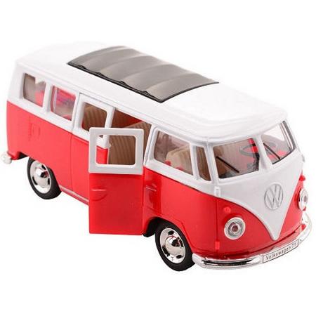 Johntoy Volkswagen Bus T1 1:30 Die-cast Pull Back Rood