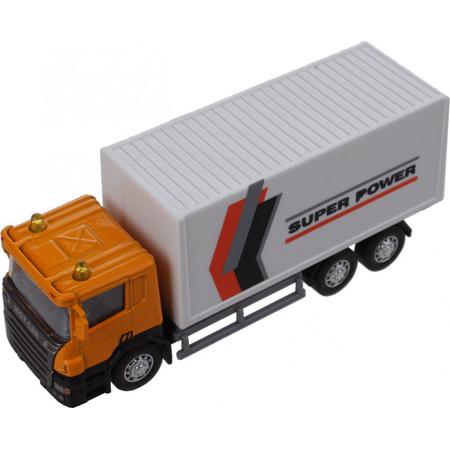 Johntoy Vrachtwagen Super Cars 1:64 Geel/wit 14 Cm