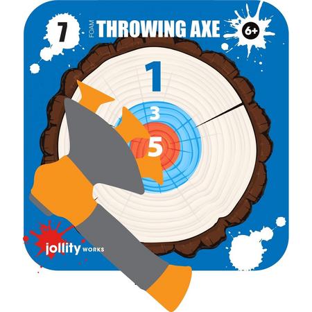 JollyPlay - Foam Bijl Met Zuignap - Inclusief Kartonnen Target