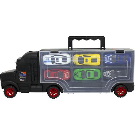 speelgoed truck met 6 autos
