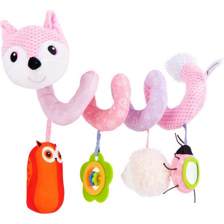 Baby Speelgoed/ Baby Kinderwagen Speelgoed Spiraal / Autostoelspeeltje / Boxspiraal / Activiteitenspiraal / Baby Lemon Rammelaar/ Wagenspanner/ vos roze