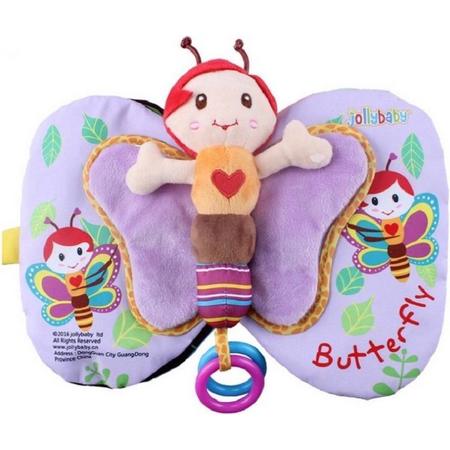 Pluche baby speelgoed vlinder boekje met voelelementen etc.