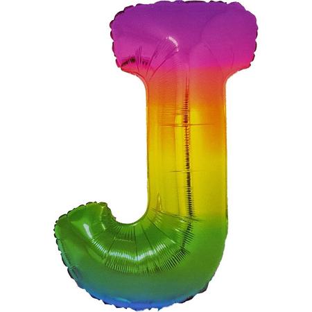 Folieballon Letter J Yummy Gummy Rainbow 34 Inch / 86 Cm