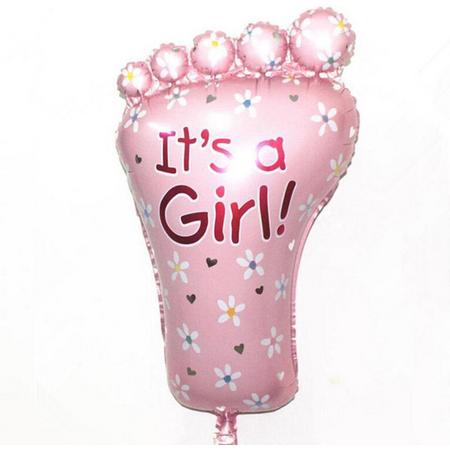 Geboorte ballonnen Voet roze 75x45cm