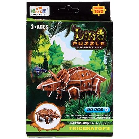 Jonotoys 3d Puzzel Triceratops 20 Stukjes