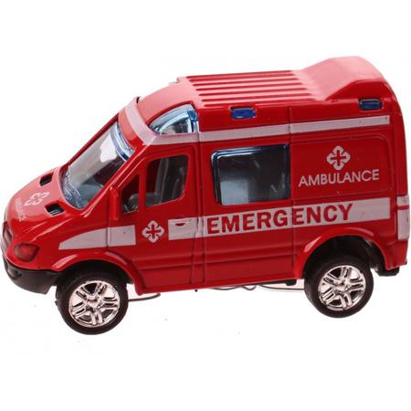 Jonotoys Ambulance 8,5 Cm Rood Met Pullback
