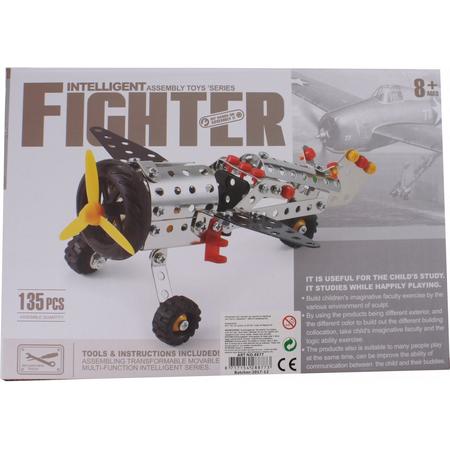 Jonotoys Bouwpakket Intelligent Fighter 135-stuks Zilver