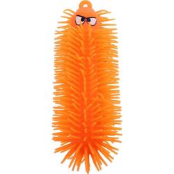Jonotoys Elastische Worm Fluffy Met Licht 20 Cm Oranje