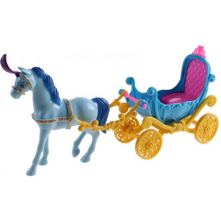 Jonotoys Paard Met Koets Fashion Carriage 23 Cm Blauw