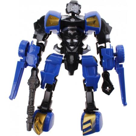 Jonotoys Robot Transformer Auto Blauw 18 Cm