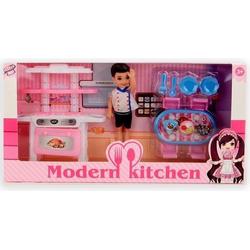   Tienerpop Modern Kitchen Brunette 15 Cm Roze 11-delig
