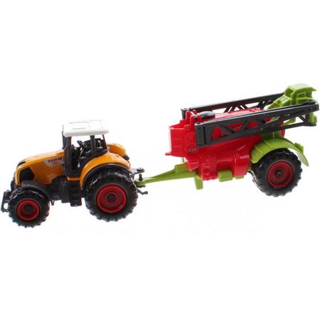 Jonotoys Tractor Met Aanhanger Farm Set Jongens 21 Cm Geel/rood