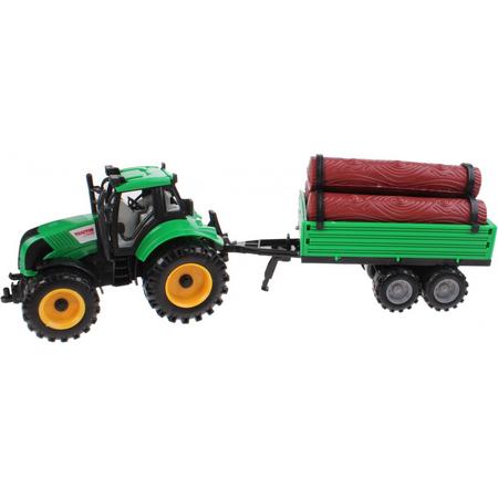 Jonotoys Tractor Met Boomstamaanhanger Groen 29 Cm