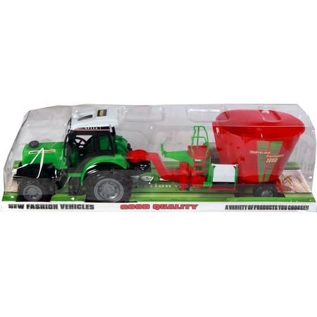 Jonotoys Tractor Met Laadaanhanger 51 Cm Rood/groen