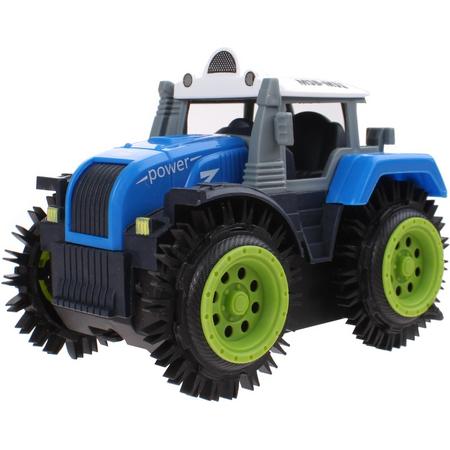 Jonotoys Tractor Super Tripping Blauw 11 Cm