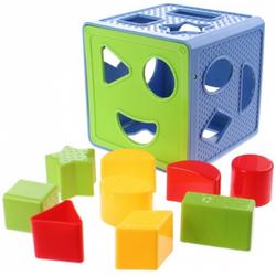 Jonotoys Vormenstoof Magical Form Cube 14 Cm Blauw/groen