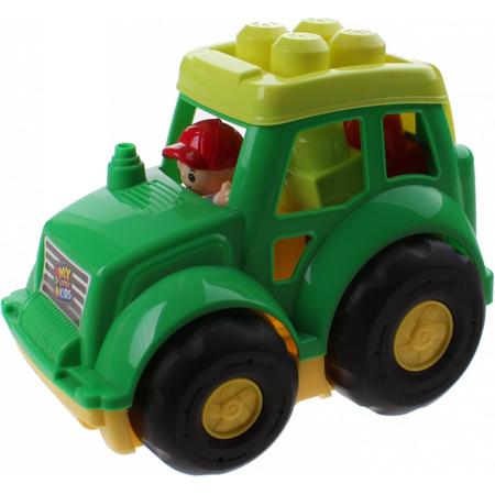 Jonotoys Vrachtwagen Met Bouwblokken 20 Cm Groen/geel