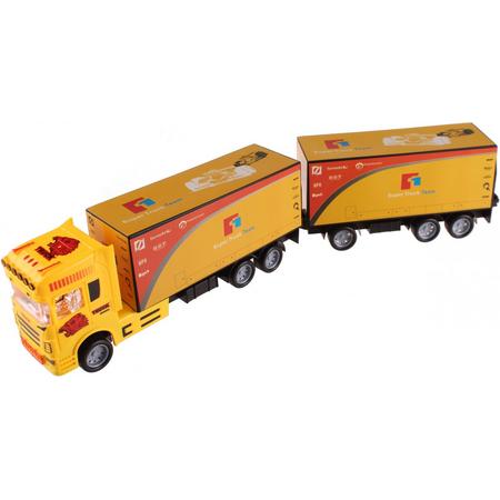 Jonotoys Vrachtwagen Transporter 65 Cm Geel
