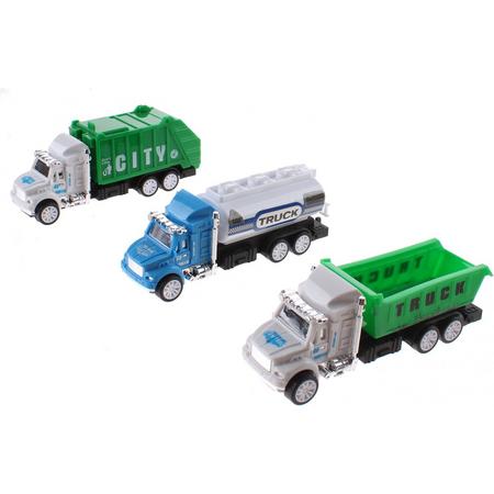 Jonotoys Vrachtwagenset 12 Cm Blauw/groen 3 Stuks