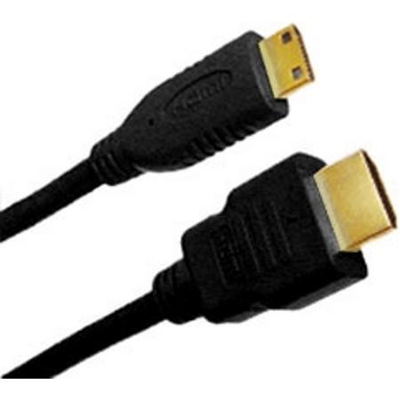 Jou Jye Computer HDMI / mini HDMI, plug 19p / mini plug 19p - 2.0M 2m Mini-HDMI HDMI Zwart HDMI kabel