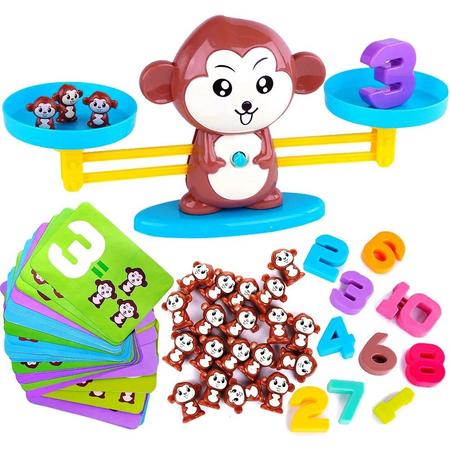 Joyage Monkey Balance Game - Cadeau Kind - Educatief speelgoed Jongens & Meisjes - Ik Leer Rekenen - 4 Jaar - 5 Jaar - 6 Jaar - Leren Rekenen - Aap Speelgoed - Balansspel - Leren Tellen - Ik Leer Cijfers - Speelgoed Voor 3 Jaar - Montessori Speelgoed