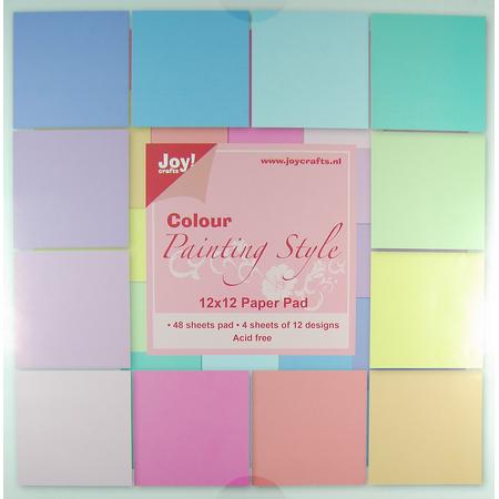 Papierblok Pastel - 48 vel voor kaarten maken en scrapbooking - 12 kleuren x 4 vel - 30,5x30,5cm - 200 gr - 6011/0701