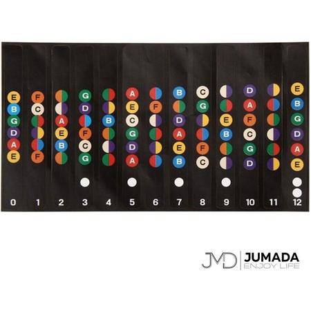 Jumadas Gitaar Fretboard Sticker - Gitaar Hulpmiddelen Akkoorden - Noten Stickers - Guitar Chords - Zwart