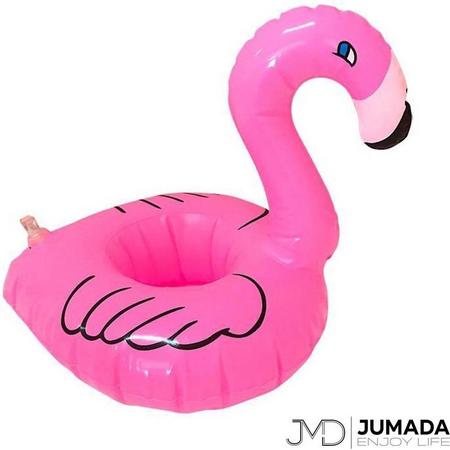 Jumadas Opblaasbare Bekerhouder Flamingo - Voor Bekers / Blikken / Flessen - Opblaas Drankhouder - Zwembadaccessoire - Opblaasfiguur - Flamingos - Roze