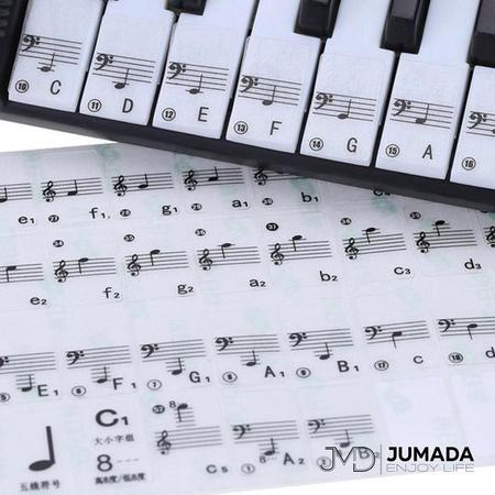 Jumadas Piano/Keyboard Stickers - Eenvoudig Muzieknoten Leren - Geschikt Voor 49, 61 En 88 Toetsen