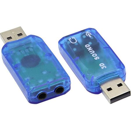 Jumalu 3D sound adapter - Microfoon en Koptelefoon naar USB Adapter - USB naar AUX - Externe USB (3D) Geluidskaart Adapter - Sound Card - Audio Kaart Dongle - USB 5.1 geluidskaart - Blauw